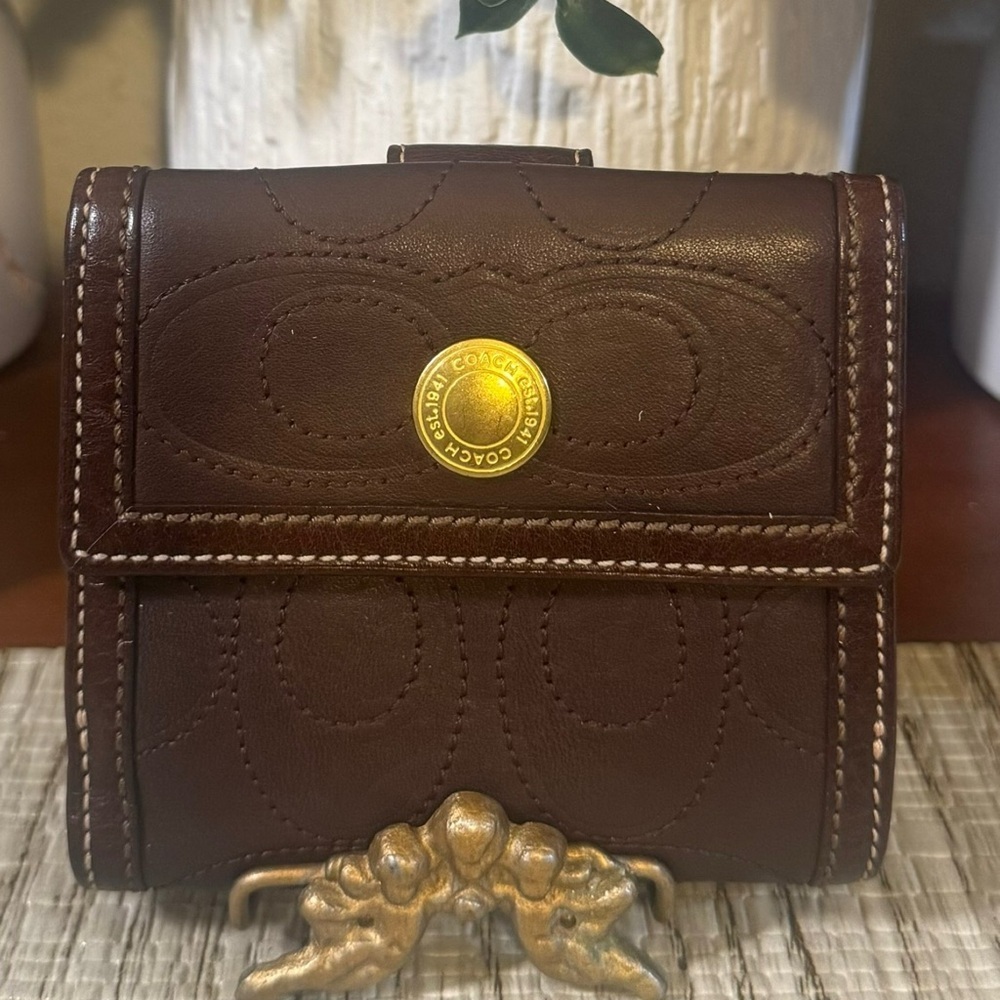 Coach Hampton Continental embroidered wallet